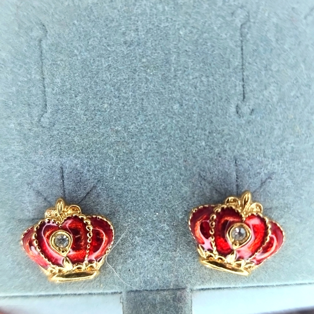 Avon Red Crown earrings '90s